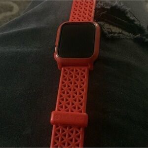 Apple Watch unlocked series 6 red changed band for smaller wrist.